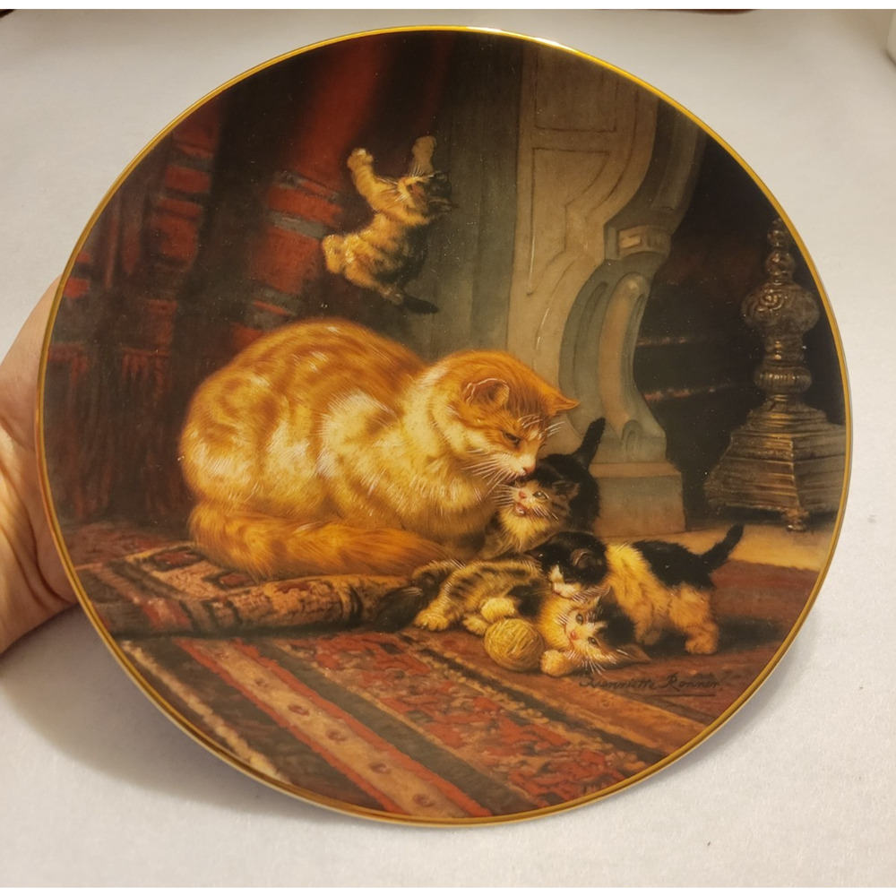 Bradex Kittens at Play by Henriette Ronner Collectible Plate w/ COA & Box #5895C